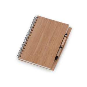 LPR Promocional - Brinde Caderno com capa em bambu e caneta (96 fls)