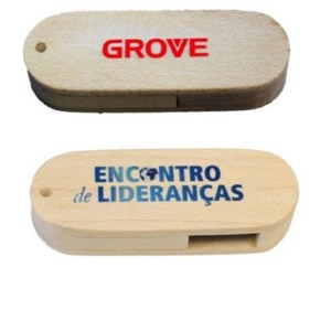 LPR Promocional - Brinde Pen drive de Madeira Giratório Personalizado